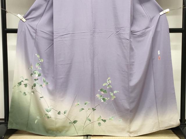平和屋着物●京友禅伝統工芸士　坂東峰彩　訪問着　南天文　暈し染め　正絹　逸品　CABM4989gh