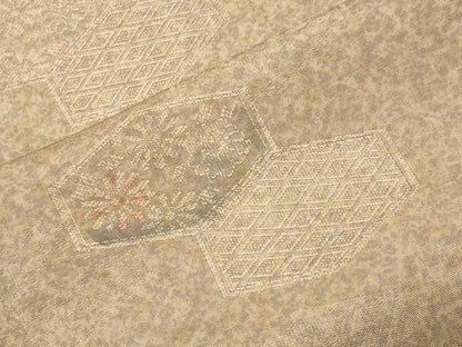 平和屋着物●上質な小紋　地紋起こし　亀甲花文　正絹　逸品　CABM4987gh