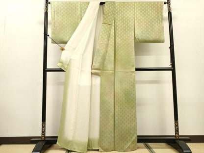 平和屋着物▼上質な小紋　青海波地紋　暈し染　正絹　逸品　DABJ7322fe