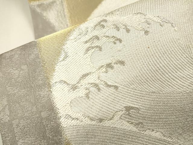 平和屋着物▼六通柄袋帯　四季彩　立波松葉文　金銀糸　正絹　逸品　DABJ7392fe