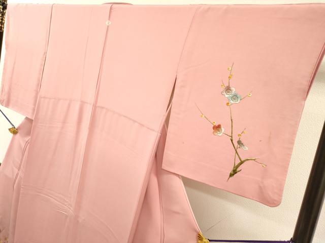 平和屋着物▼訪問着　総刺繍　枝梅　金糸　正絹　逸品　DABJ7444fe