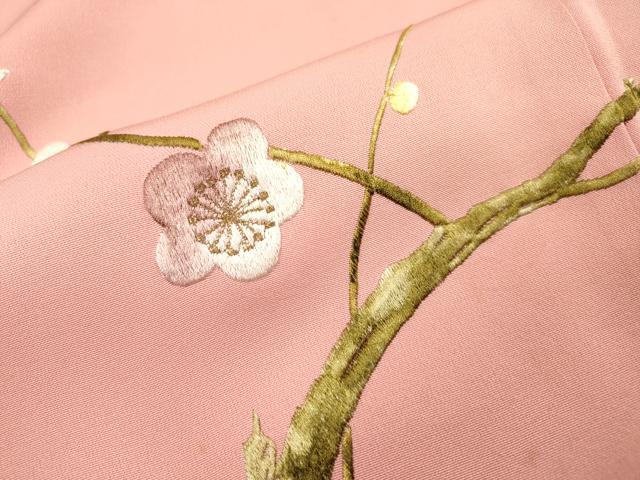 平和屋着物▼訪問着　総刺繍　枝梅　金糸　正絹　逸品　DABJ7444fe