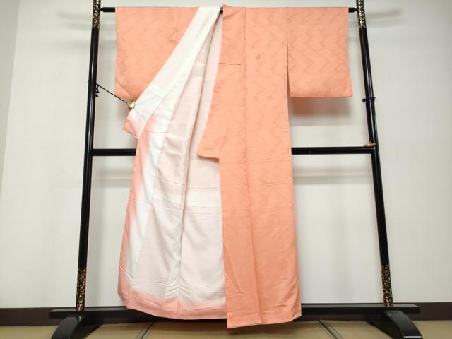 平和屋着物●上質な色無地　抽象地紋　東雲色　正絹　逸品　DABK0319ud