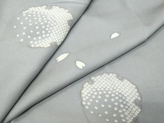 平和屋着物●上質な小紋　雪輪舞桜文　金彩　正絹　逸品　DABK0317ud