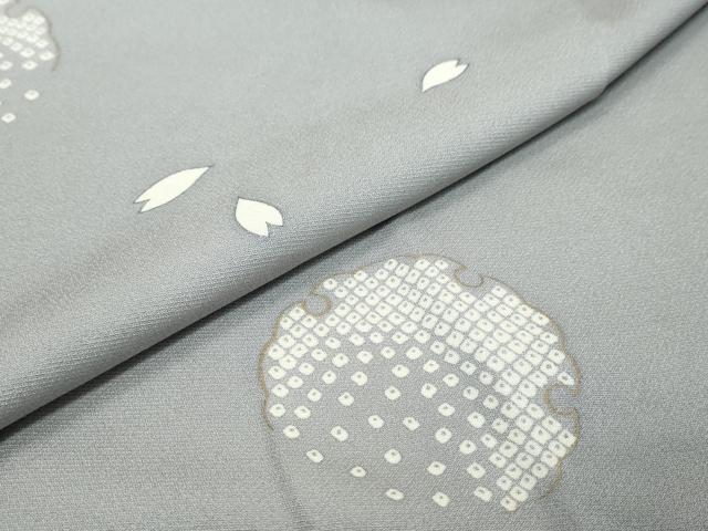 平和屋着物●上質な小紋　雪輪舞桜文　金彩　正絹　逸品　DABK0317ud