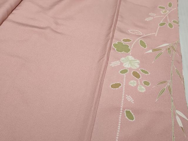 平和屋着物●訪問着　草花文　暈し染め　金彩　正絹　逸品　DABK0426ud