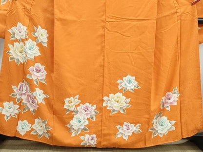 平和屋着物■豪華振袖　薔薇尽くし　金彩　正絹　逸品　DABK3481qa