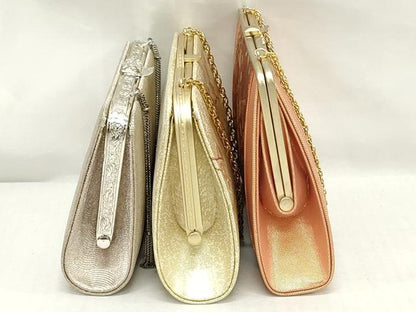 平和屋着物▼和装小物　和装バッグまとめて3点　ハンドバッグ　クラッチ　佐賀錦　短冊花鳥文　草花文　金銀糸　逸品　DABJ2411xg