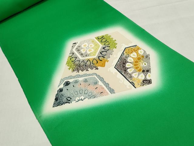 平和屋着物▼付下げ　反物　着尺　刺繍　正倉院花文　暈し染め　逸品　未使用　DABJ9610we