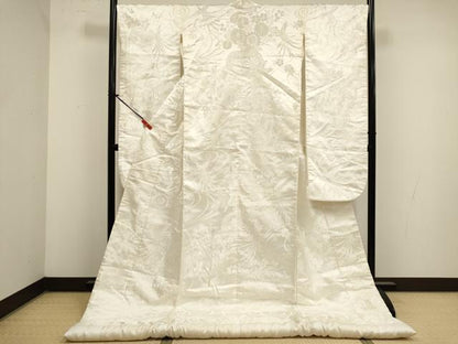 平和屋本店●白打掛　白無垢　お引きずり　和装　婚礼　結婚式　花嫁　神社挙式　花車文　DABK1433cd