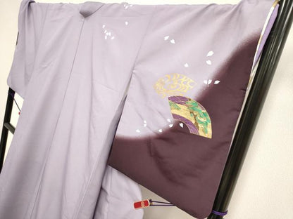 平和屋本店●お引きずり・お引き摺り　訪問着　和装　舞台　舞妓　芸妓　芸者　衣装　地紙枝松文　金彩　DABK1437cd