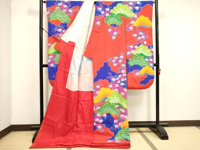 平和屋本店●お引きずり・お引き摺り・引き振袖　和装　結婚式　舞妓　芸妓　芸者　衣装　駒刺繍　枝松文　金彩　DABK1441cd
