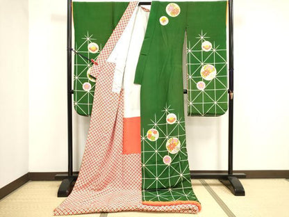 平和屋本店●お引きずり・お引き摺り・引き振袖　和装　結婚式　舞妓　芸妓　芸者　衣装　花丸文　金彩　DABK1440cd
