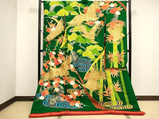 平和屋本店●色打掛　お引きずり　和装　婚礼　結婚式　花嫁　神社挙式　飛鶴文　松竹梅　金糸　DABK1434cd