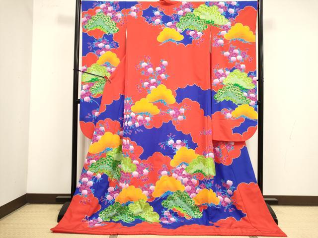 平和屋本店●お引きずり・お引き摺り・引き振袖　和装　結婚式　舞妓　芸妓　芸者　衣装　駒刺繍　枝松文　金彩　DABK1441cd