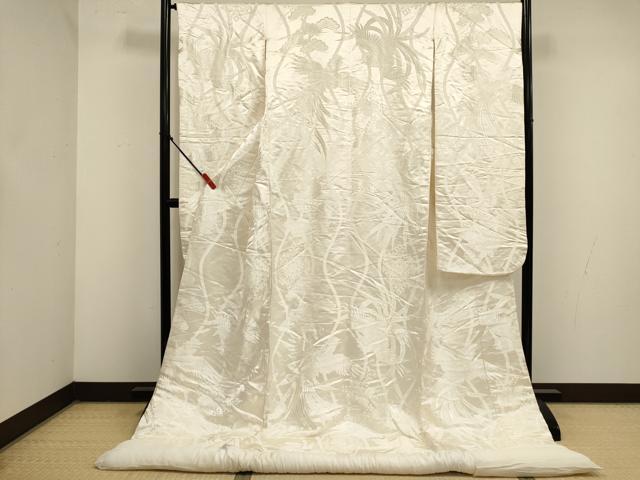 平和屋本店●白打掛　白無垢　お引きずり　和装　婚礼　結婚式　花嫁　神社挙式　刺繍　鳳凰花文　逸品　DABK1447cd
