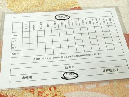 平和屋着物◎六通柄袋帯　綴れ　地紙風景文　金糸　正絹　逸品　DABJ3519ea