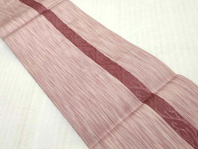 平和屋着物◎本場筑前博多織　半幅帯　間道　正絹　逸品　DABJ3505ea