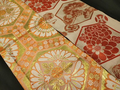 平和屋本店■子供帯 まとめて 35点 鶴 蝶 花柄 宝相華 アンティーク 金糸 など 着用可能多数 未使用品あり se0026