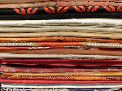 平和屋本店■名古屋帯 まとめて100点 鴛鴦 更紗 花柄 手描き 相良刺繍 金彩 金糸 など 着用可能多数 未使用品あり 全て正絹 se0028