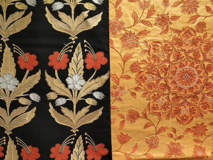 平和屋本店■名古屋帯 まとめて100点 鴛鴦 更紗 花柄 手描き 相良刺繍 金彩 金糸 など 着用可能多数 未使用品あり 全て正絹 se0028