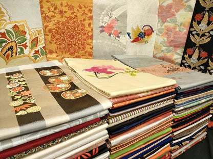 平和屋本店■名古屋帯 まとめて100点 鴛鴦 更紗 花柄 手描き 相良刺繍 金彩 金糸 など 着用可能多数 未使用品あり 全て正絹 se0028