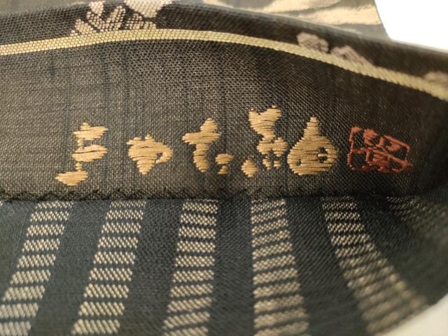 平和屋着物●六通柄袋帯　まわた紬　笹蔓文　正絹　逸品　AABM4662pf