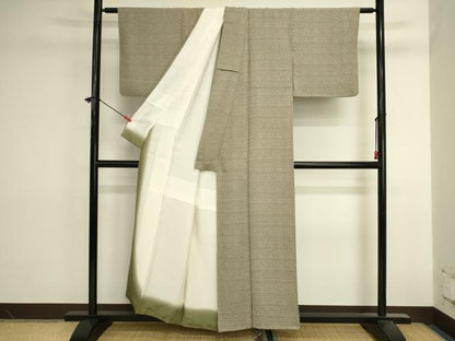 平和屋着物■上質な小紋　亀甲花文　正絹　逸品　DABK6583ya