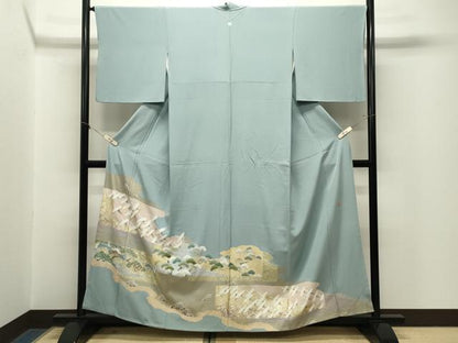 平和屋着物●豪華色留袖　作家物　群鶴松文　金銀彩　正絹　逸品　CABM5059gh