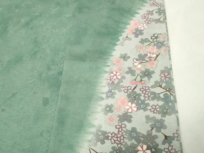 平和屋着物●訪問着　刺繍　型染め　舞桜文　暈し染め　金糸　正絹　逸品　CABM5049gh