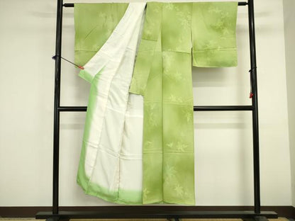平和屋着物■上質な小紋　地紋起こし　枝楓文　暈し染め　正絹　逸品　DABK6593ya