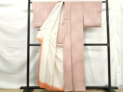 平和屋着物■上質な小紋　地紋起こし　舞花文　暈し染め　正絹　逸品　DABK6064qa