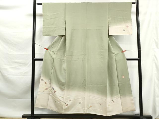 平和屋着物■訪問着　作家物　鈴紐文　暈し染め　金彩　正絹　逸品　DABK6084qa