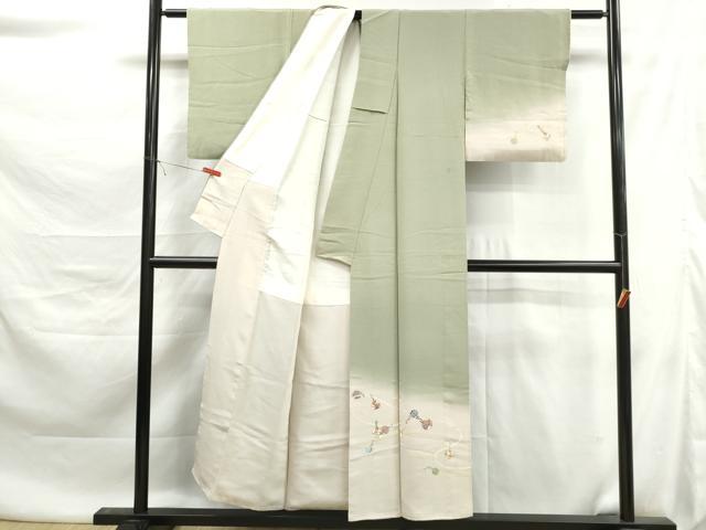 平和屋着物■訪問着　作家物　鈴紐文　暈し染め　金彩　正絹　逸品　DABK6084qa