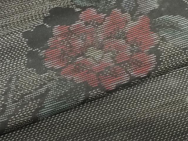 平和屋着物▼本場大島紬　反物　着尺　枝花文　逸品　未使用　DABK3849zy