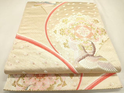 平和屋本店▼六通柄袋帯　唐織　九百錦　正倉院鳳凰花文　弐拾四金箔　正絹　逸品　DABJ7517fe