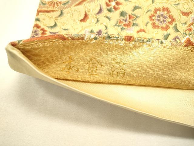 平和屋本店▼六通柄袋帯　唐織　正倉裂蜀江　本金箔　正絹　逸品　DABJ7547fe