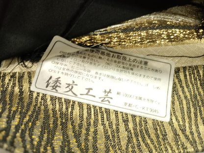 平和屋着物▼袋帯　螺鈿　花菱文　金銀糸　正絹　逸品　未使用　DABJ7579fe