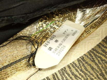 平和屋着物▼袋帯　螺鈿　花菱文　金銀糸　正絹　逸品　未使用　DABJ7579fe