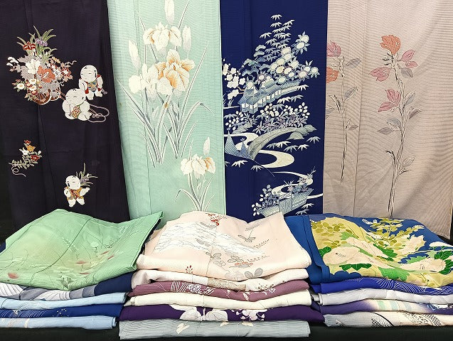 平和屋着物■夏物 訪問着 絽 まとめて20点 人物 風景 菖蒲 松竹梅 花柄 ろうけつ染め 駒刺繍 銀彩 着用可能多数 全て正絹 mmm1526