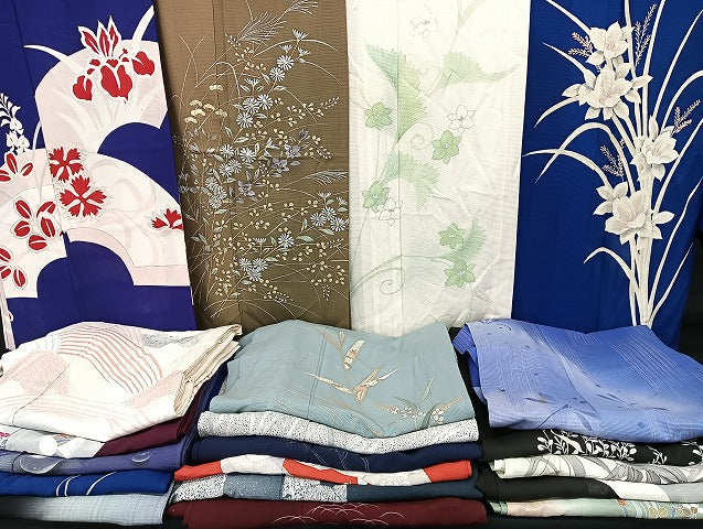 平和屋着物■夏物 訪問着 絽 まとめて20点 蜻蛉 菖蒲 花柄 暈し染め 金銀彩 着用可能多数 全て正絹 mmm1525