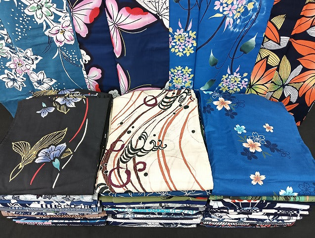 平和屋着物■浴衣 まとめて 45点 蝶 花柄 立波 ラメ 注ぎ染め など 着用可能多数 未使用品あり mmm1537