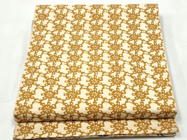 平和屋着物●両面　全通柄　本袋帯　型染め　草花文　正絹　逸品　CABM9854hy