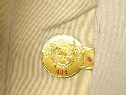 平和屋本店▼西陣　六通柄袋帯　唐織　檜扇吉祥花文　本金箔　証紙付き　正絹　逸品　未使用　DABK7571du