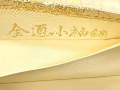 平和屋本店▼六通柄袋帯　草花文　本金　正絹　逸品　DABK5555sf
