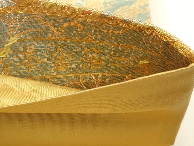 平和屋本店▼六通柄袋帯　鳳凰花蝶文　本金箔二重　正絹　逸品　DABK5583sf