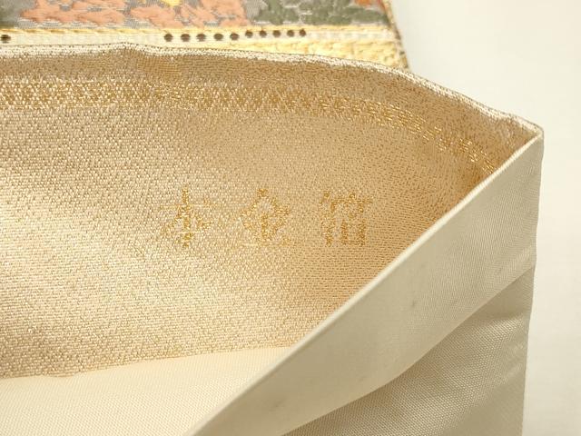 平和屋本店▼六通柄袋帯　更紗花文　うるし箔　本金箔　正絹　逸品　DABK5560sf