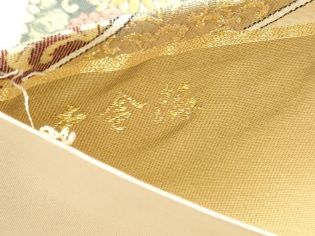 平和屋本店▼六通柄袋帯　洛風紹巴錦　本金箔　正絹　逸品　DABK5616sf