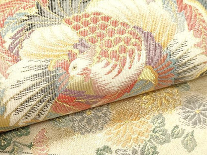 平和屋本店▼六通柄袋帯　洛風紹巴錦　本金箔　正絹　逸品　DABK5616sf