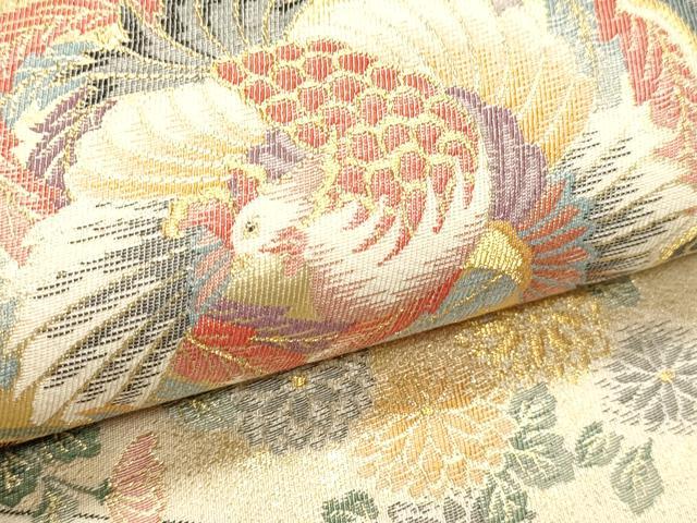 平和屋本店▼六通柄袋帯　洛風紹巴錦　本金箔　正絹　逸品　DABK5616sf